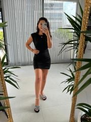 Sg Vatkalı Siyah Elbise