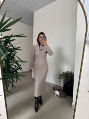 Dv 90259 Vizon Madonna Yaka Uzun Triko Elbise