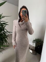 Dv 90259 Vizon Madonna Yaka Uzun Triko Elbise