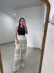 İv 7332 Lacivert Fitilli Crop