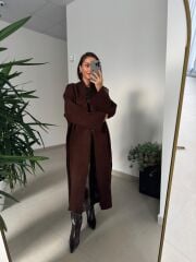 Nn Kahve Oversize Triko Hırka
