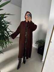 Nn Kahve Oversize Triko Hırka