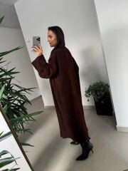 Nn Kahve Oversize Triko Hırka