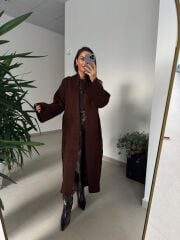 Nn Kahve Oversize Triko Hırka