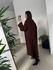 Nn Kahve Oversize Triko Hırka