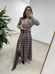 Mz 22823 Vizon Gold Düğmeli Triko