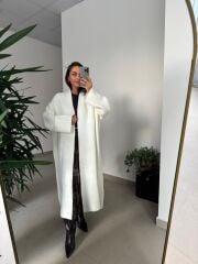 Nn Ekru Oversize Triko Hırka