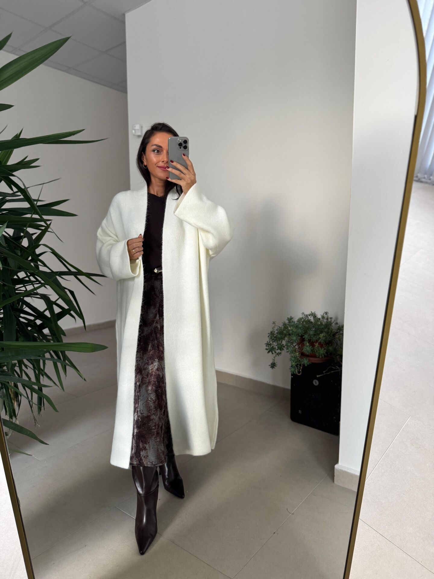 Av Ekru Oversize Triko Hırka