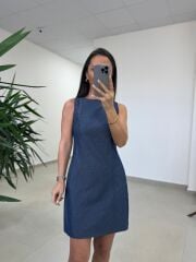 Ms 254 Kolsuz Denim Elbise