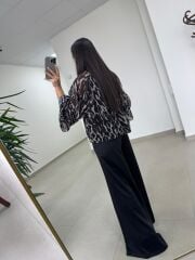 Fp 5024 Fular Detaylı Volanlı Şifon Bluz