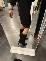 Black furry boots