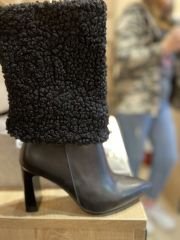 Black furry boots
