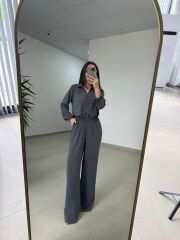 Fp 50960 Duman Üç Düğmeli Gömlekli Takım