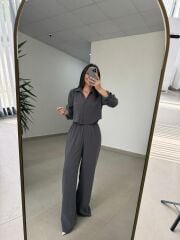 Fp 50960 Duman Üç Düğmeli Gömlekli Takım