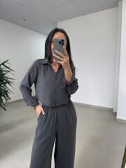 Fp 50960 Duman Üç Düğmeli Gömlekli Takım