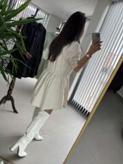 Cr 1001 Bej Şortlu Tulum Elbise