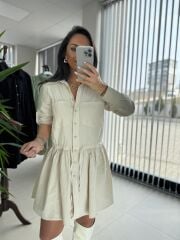 Cr 1001 Bej Şortlu Tulum Elbise