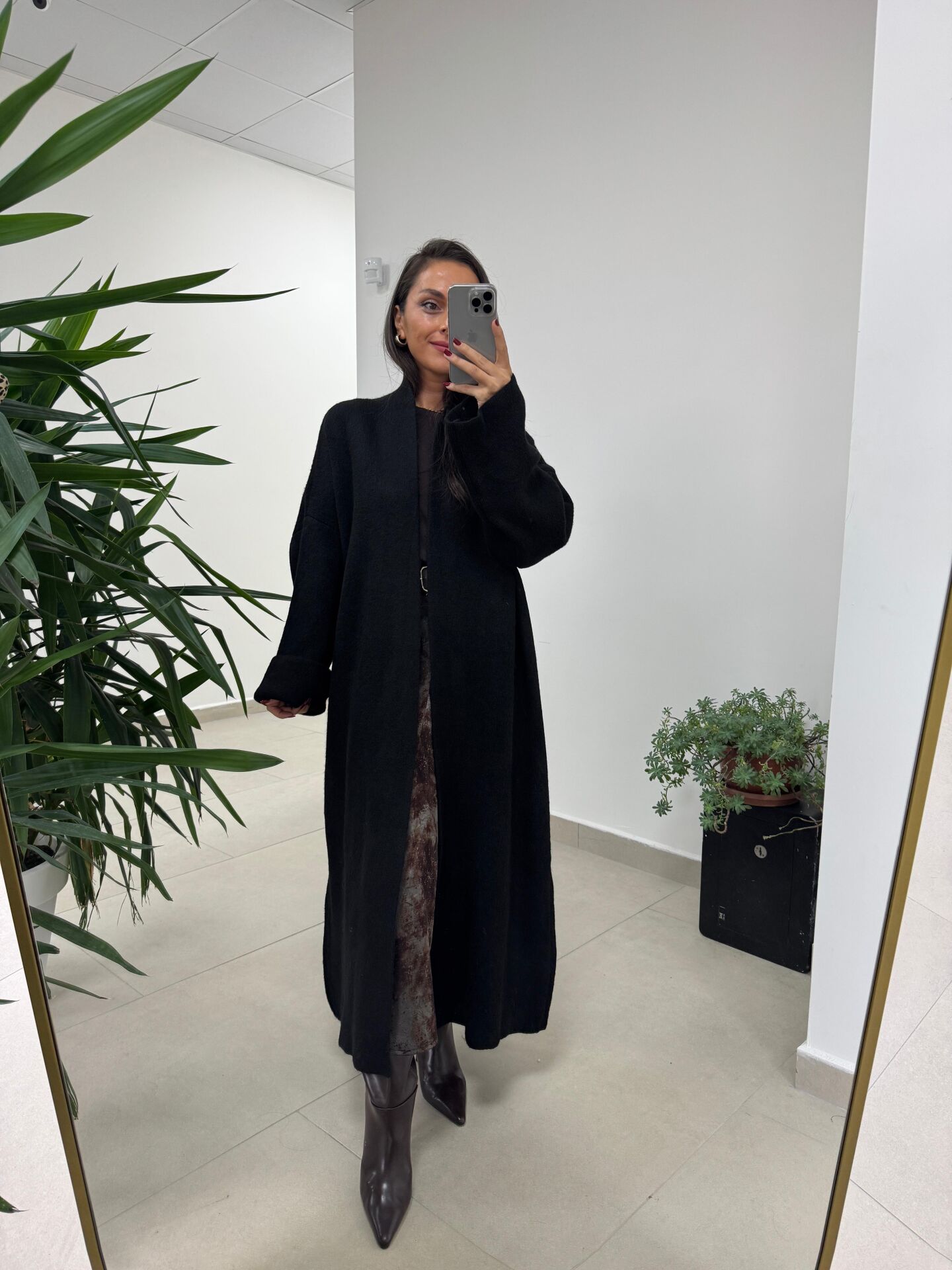 Av Siyah Oversize Triko Hırka