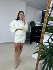 Zr Ekru Etekli Triko Takım