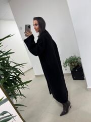 Nn Siyah Oversize Triko Hırka