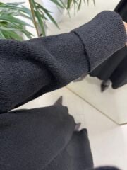 Av Siyah Oversize Triko Hırka