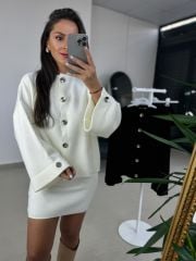 Zr Ekru Etekli Triko Takım