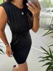 Orj.Marka Siyah Düğümlü Elbise