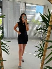 Orj.Marka Siyah Düğümlü Elbise