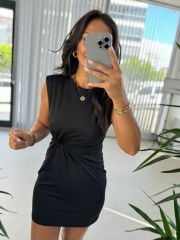 Orj.Marka Siyah Düğümlü Elbise