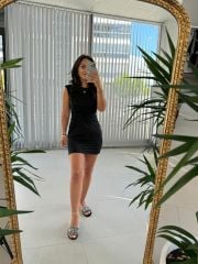 Orj.Marka Siyah Düğümlü Elbise