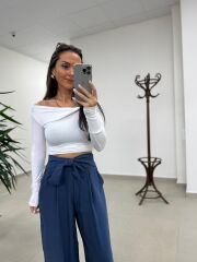 İv 25252 Madonna Yaka Düğüm Detaylı Ekru Bluz