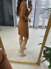 Mc Pens Detaylı Taba Elbise