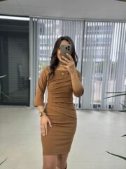 Mc Pens Detaylı Taba Elbise