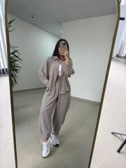 Fp 50957 Vizon Tensel Gömlek Pantolon Takım