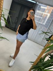 Dr 2274 Tasarım Mavi Yan Bağlamalı Sweat