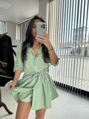 Cr 1001 Mint Yeşili Şortlu Tulum Elbise