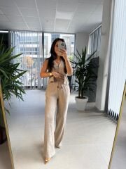 Np 8001 Krinkıl Bej Yelek Takım