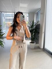 Np 8001 Krinkıl Bej Yelek Takım