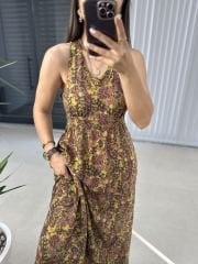 Maksiboy Yeşil Geçişli Elbise