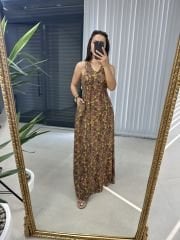 Maksiboy Yeşil Geçişli Elbise