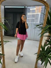 Dr 2274 Tasarım Pembe Yan Bağlamalı Sweat