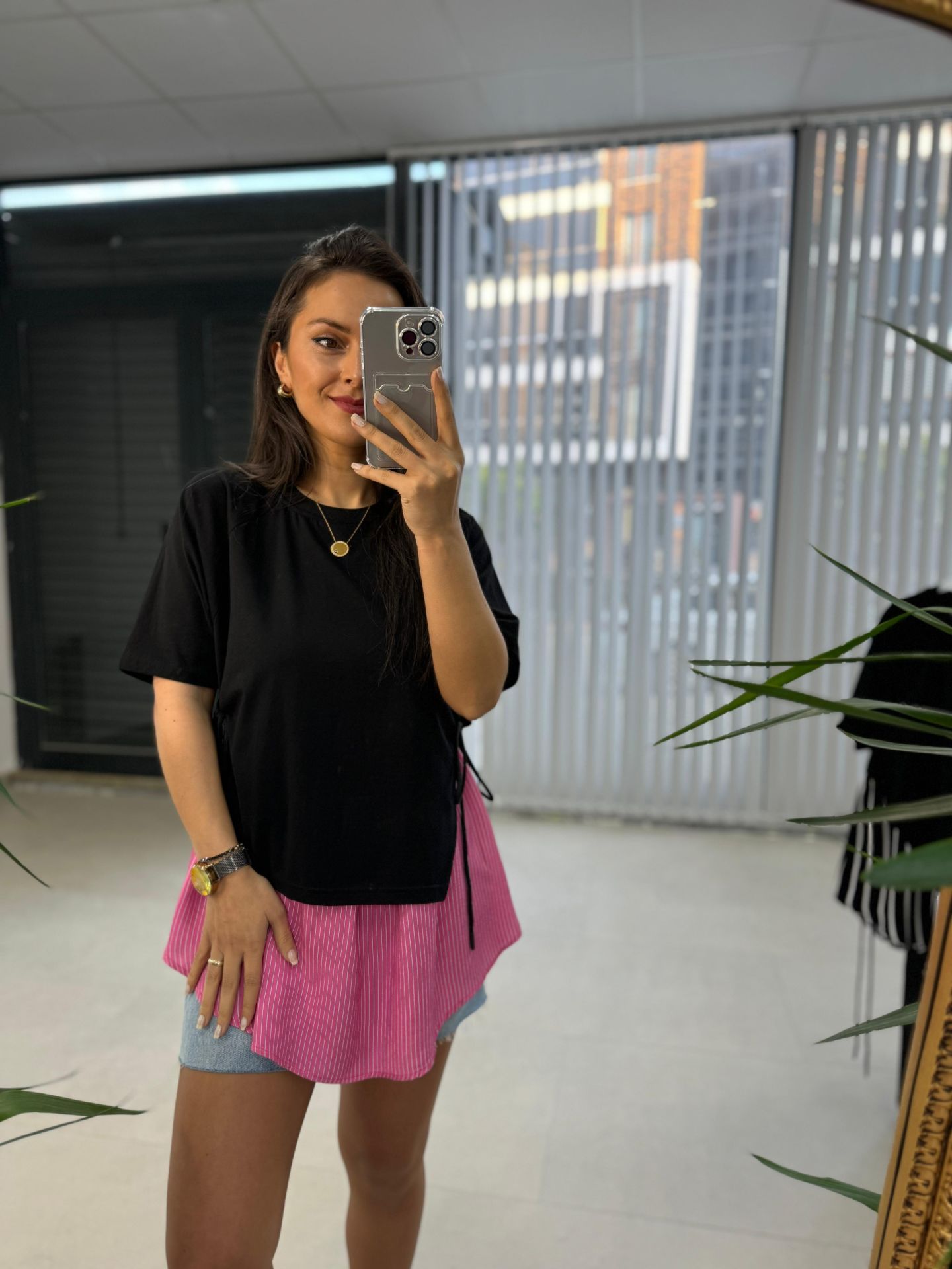 Dr 2274 Tasarım Pembe Yan Bağlamalı Sweat