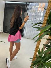 Dr 2274 Tasarım Pembe Yan Bağlamalı Sweat