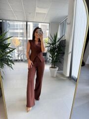 Np 8001 Krinkıl Kahve Yelek Takım