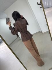 Fp 5029 Kahve Vatkalı Kruvaze Gömlek