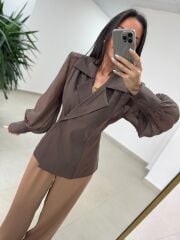 Fp 5029 Kahve Vatkalı Kruvaze Gömlek