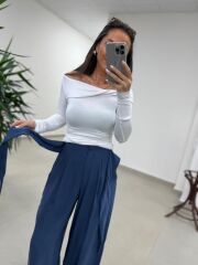 Mzr 22604 Kuşak Detaylı Tensel Laci Pantolon