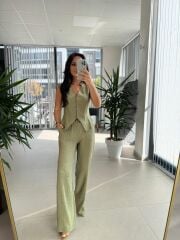 Np 8001 Krinkıl Yağ Yeşili Yelek Takım