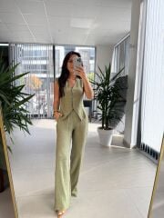 Np 8001 Krinkıl Yağ Yeşili Yelek Takım