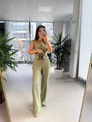 Np 8001 Krinkıl Yağ Yeşili Yelek Takım